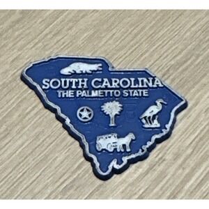 South Carolina Magnet Rubber Fridge The Palmetto State Blue White